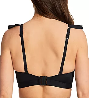 Space Frill Hidden Underwire Convertible Swim Top Black 38D