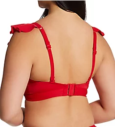 Space Frill Hidden Underwire Convertible Swim Top Red 32D