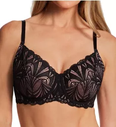 New Romance Non-Padded Underwired Full Cup Bra Black/Rose 34D