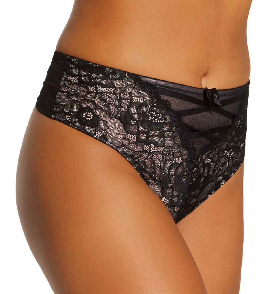 Pour Moi (2424815): Pour Moi 18504 Confession High Waist Thong (Black/Pink XS)