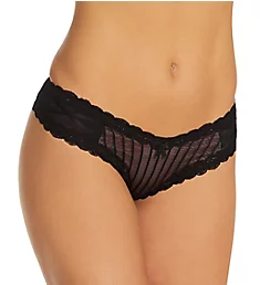 Luxe Linear V Shaped Brazilian Panty Black/Blush XS