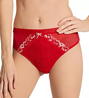 Gigi High Leg Brief Panty Red/Pink XL