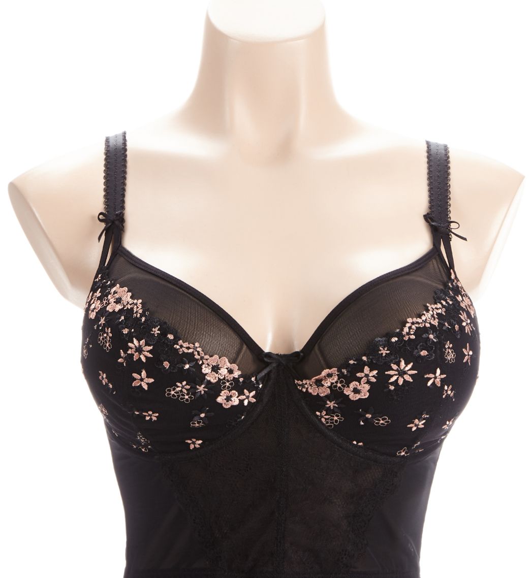 Pour Moi Gigi Longline Underwire Bra Black/Rose Gold 38D  - Image 1