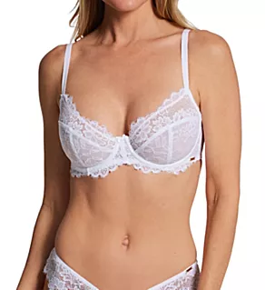 India Eyelash Lace Underwire Bra White 32D