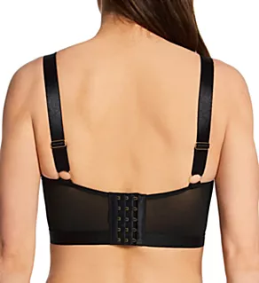 India Embroidery Underwire Bustier Bra Black 34GG