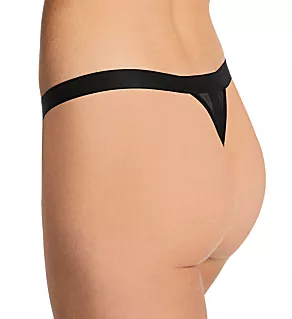 India Embroidery Thong Panty Black XS