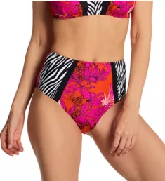 In The Mix High Waist Control Swim Bottom Animal Mix S