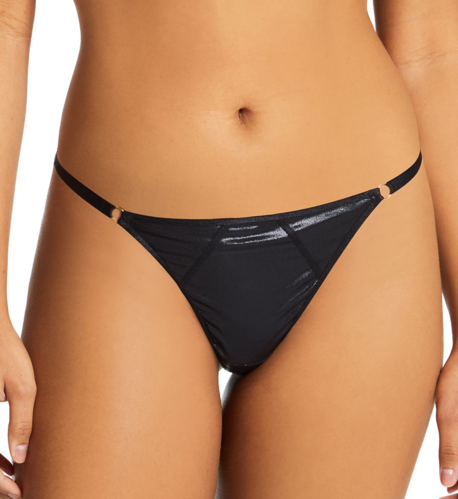 Pour Moi Women's Contradiction Scandalous Thong Panty in Black | Plus Size Small | HerRoom.com