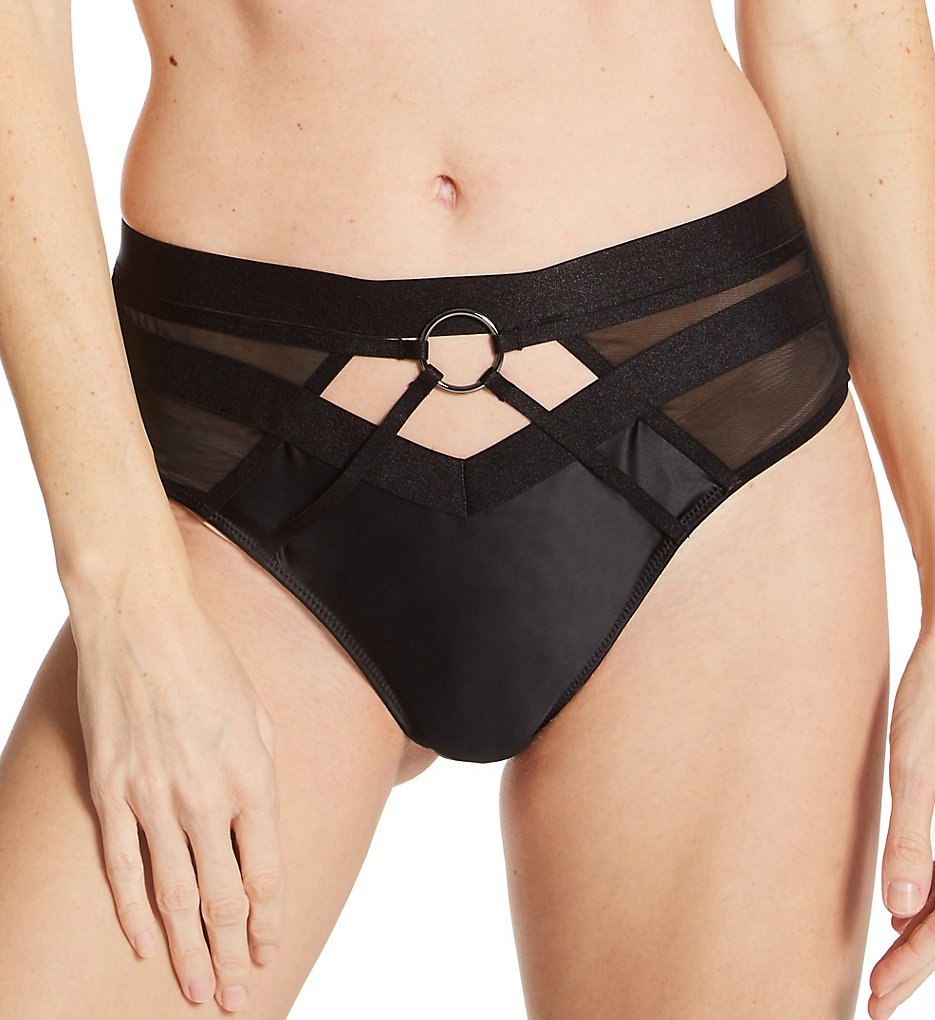 Pour Moi : Pour Moi 23804 Contradiction Obsessed High Waist Thong Panty (Black XS)