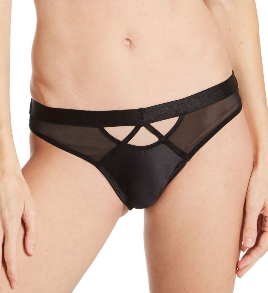 Pour Moi (2541590) -- Pour Moi 23806 Contradiction Obsessed High Leg Brief Panty (Black XS)