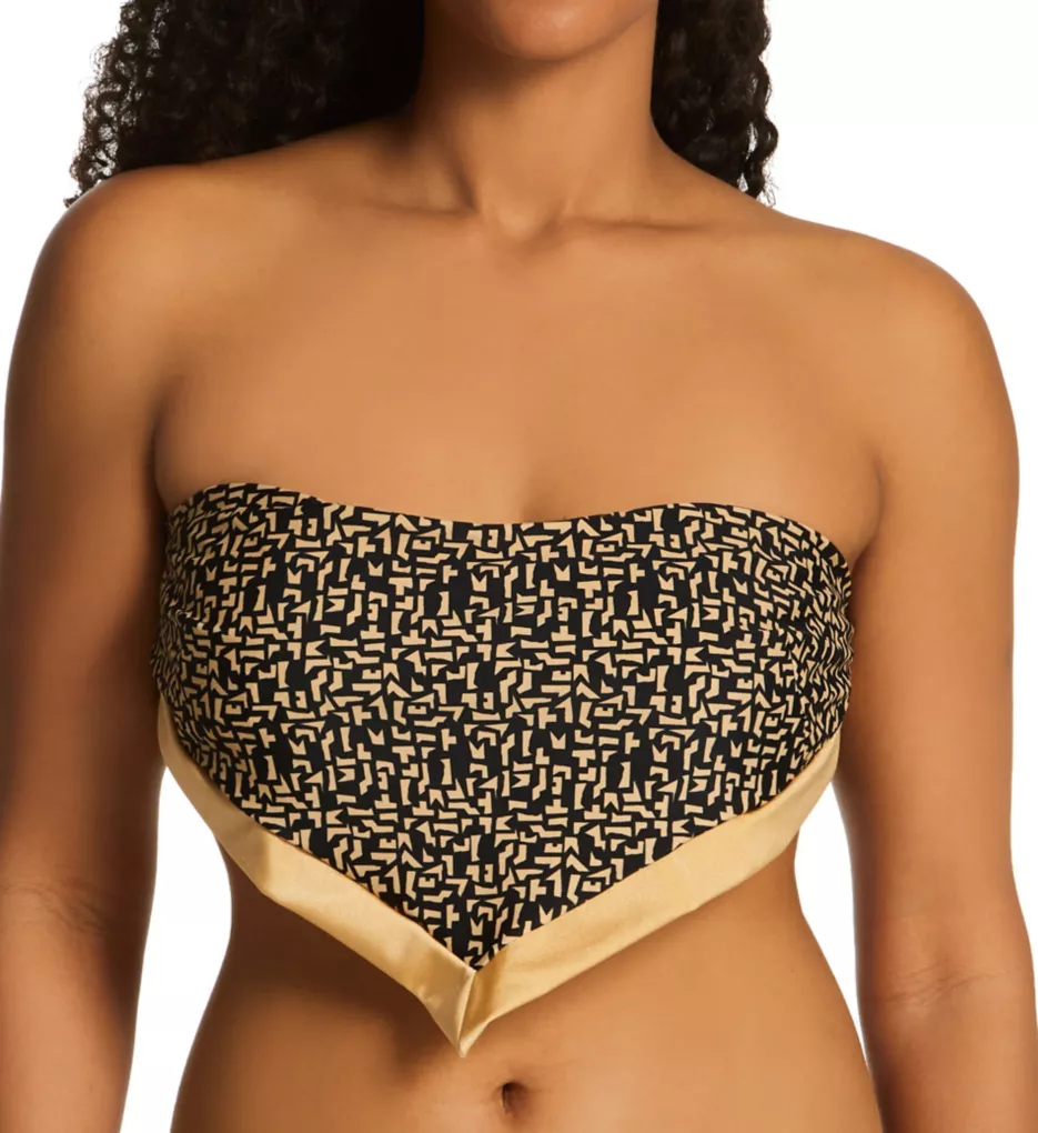 Casablanca Underwire Bikini Swim Top Black/Gold 32E