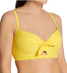 Sunshine Padded Underwire Tie Swim Top Yellow 32C