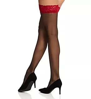Allure Lace Top Stocking Black S/M