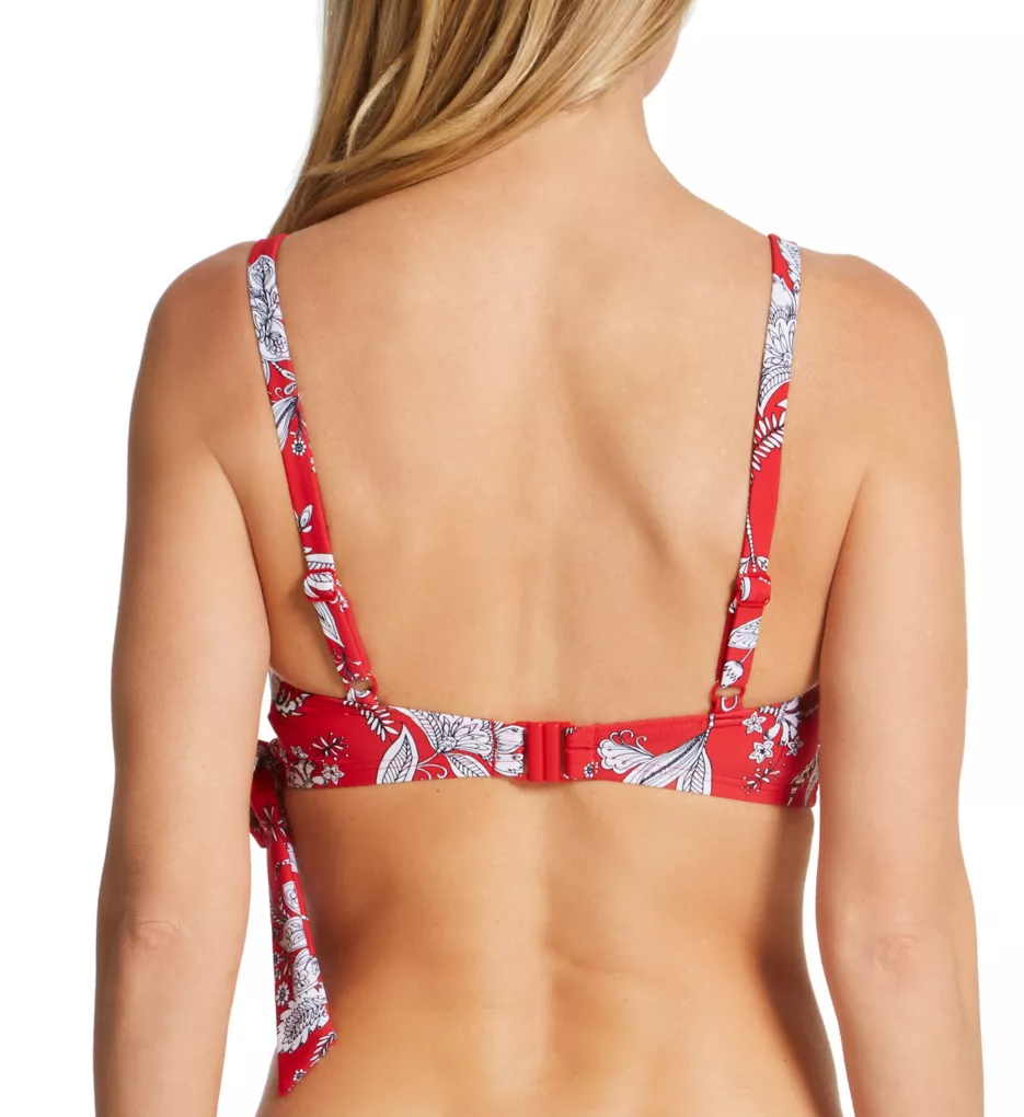 Freedom Underwire Non Padded Wrap Tie Swim Top Red/White 32D