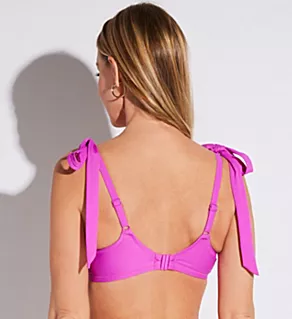 Rose Cove Underwired Non Padded Tie Swim Top Ultraviolet 32D