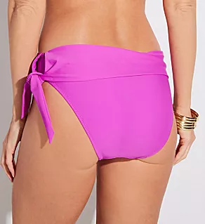 Rose Cove Tie Fold Over Brief Swim Bottom Ultraviolet S