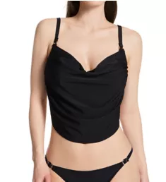 Mykonos Cowl Neck Underwire Swim Top Black 32D