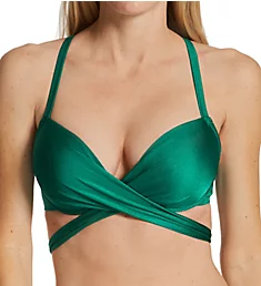 Space Front Fastening Wrap Underwire Swim Top Forest 32D