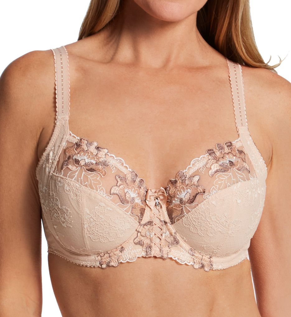 Pour Moi (2199147): Pour Moi 3827 Sophia Lace Embroidered Side Support Bra (Latte 40GG)