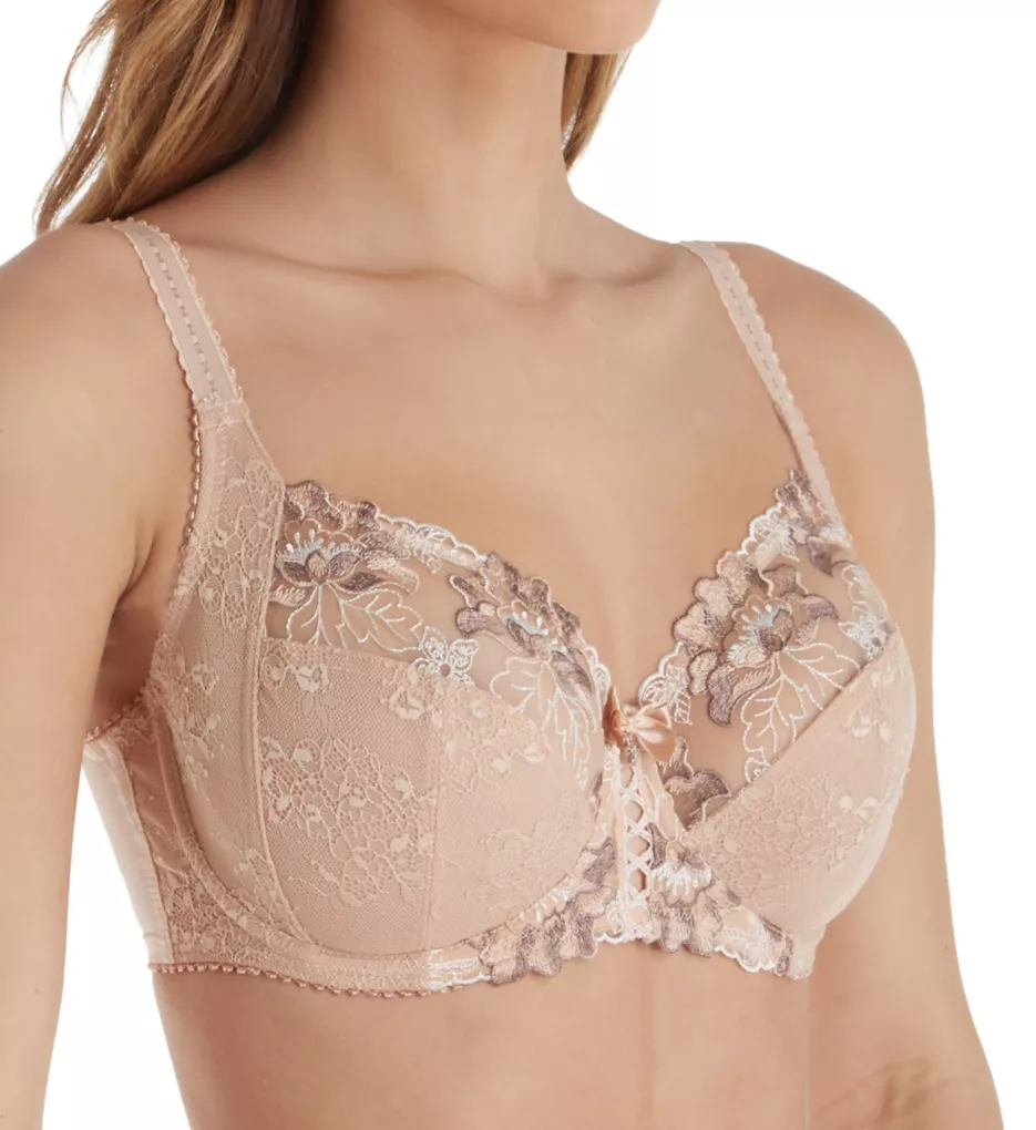 Sophia Lace Embroidered Side Support Bra Latte 42FF