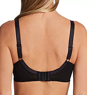 Sophia Lace Embroidered Side Support Bra Black 34D