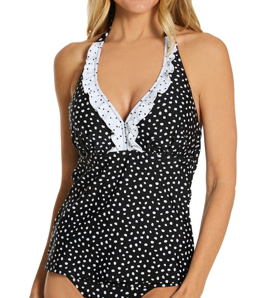 Black Halter Underwire Tankini Top