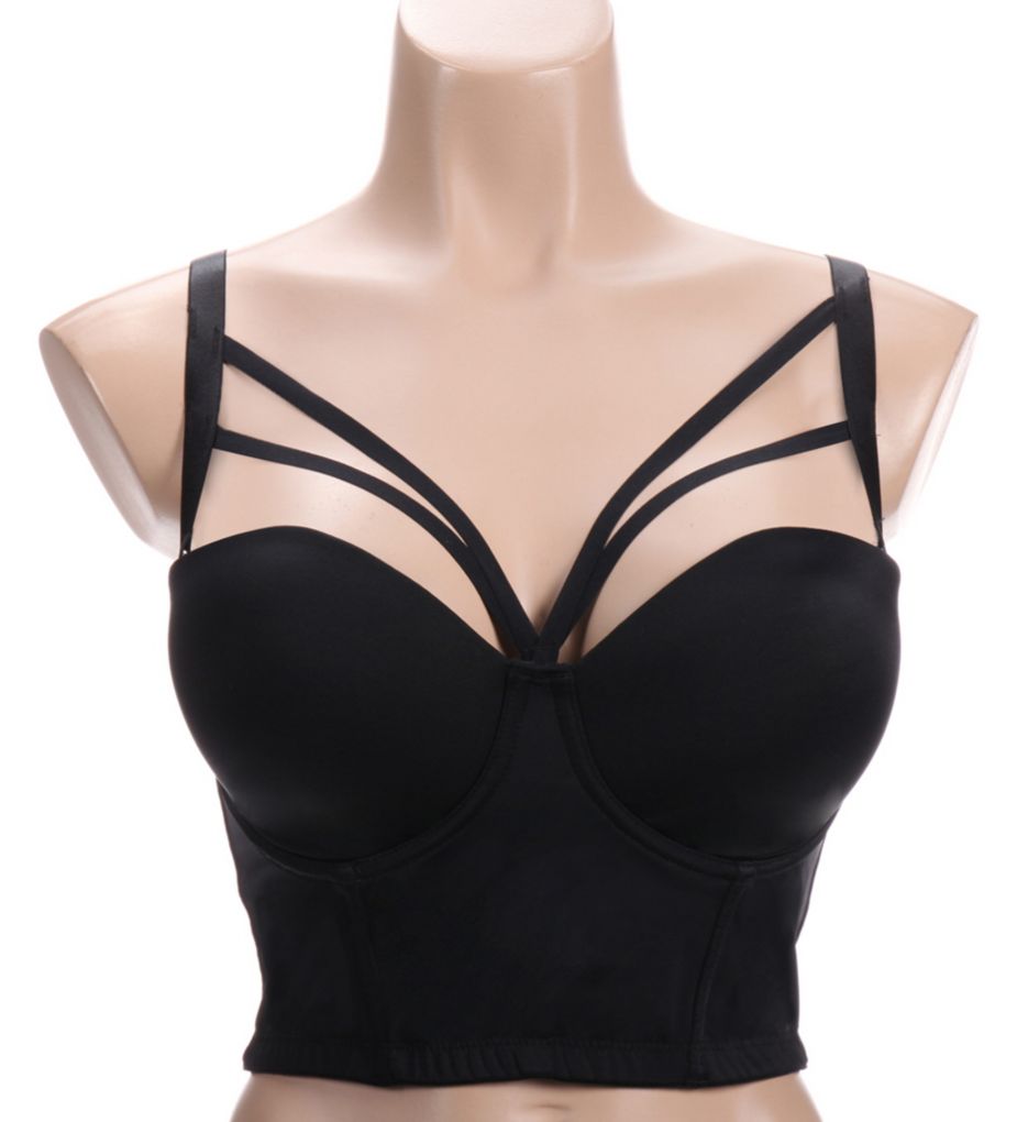 Strapped Strapless Padded Bustier, Black