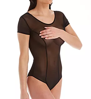 Contradiction Strapped Mesh Bodysuit Black S