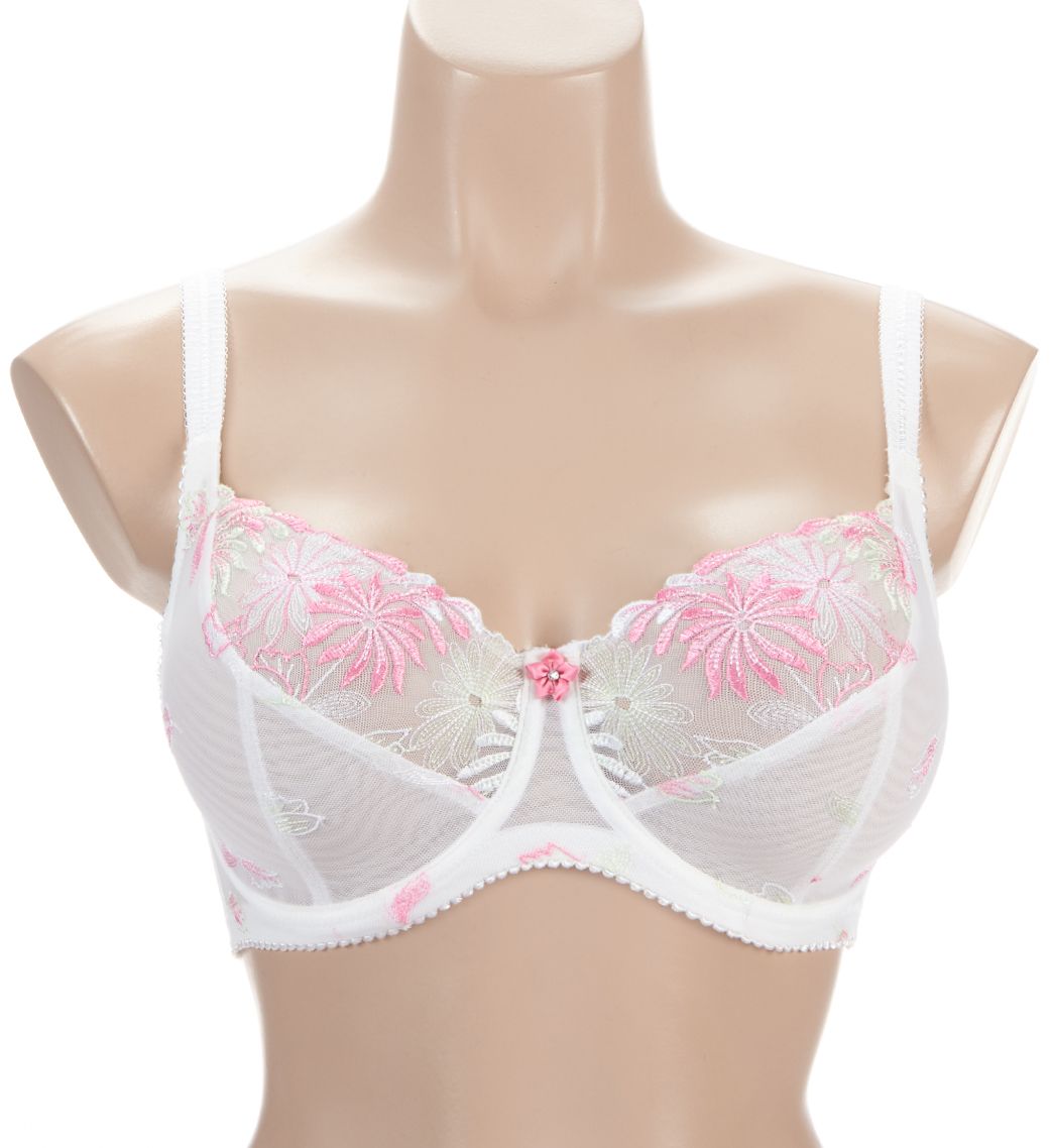 Pour Moi St. Tropez Full Cup Underwire Bra White/Pink/Green 34GG  - Image 1