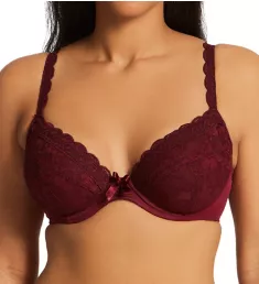 Rebel Padded Plunge Underwire Bra Black Cherry 36DD