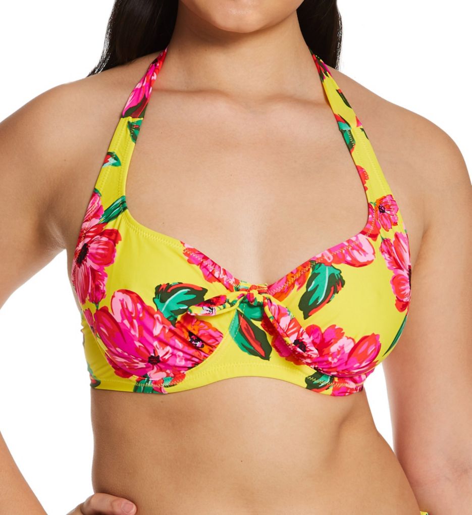 Pour Moi Heatwave Halter Underwire Bikini Swim Top Mimosa 34D  - Image 1