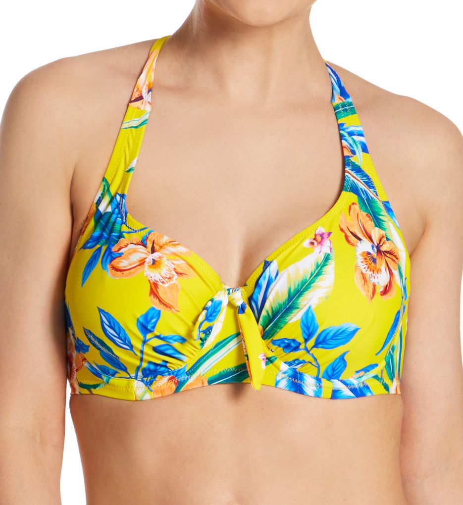 Pour Moi Heatwave Halter Underwire Bikini Swim Top Malibu 36F  - Image 1