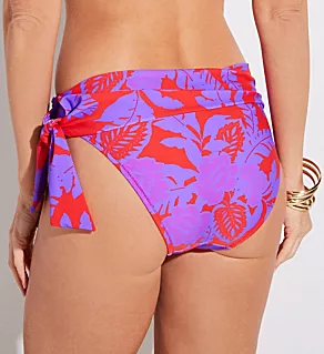Heatwave Fold Over Tie Brief Swim Bottom Red/Purple S