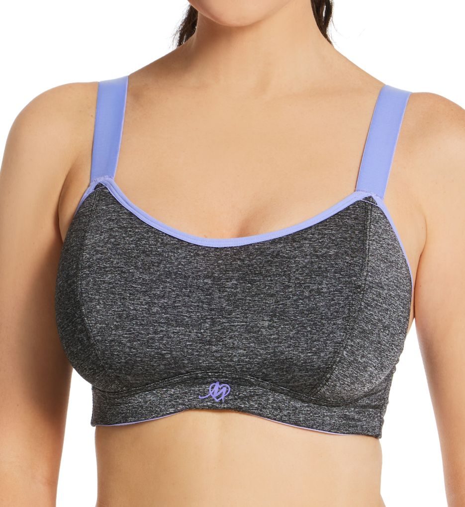 Energy Empower Convertible Underwire Sports Bra Grey Marl Purple 34f