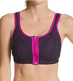 Energy Zip Front Padded Sports Bra Grey/Orchid 32F