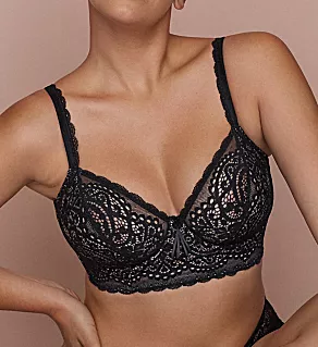 Twist I Do Deep Plunge Balcony Longline Bra Black 32D