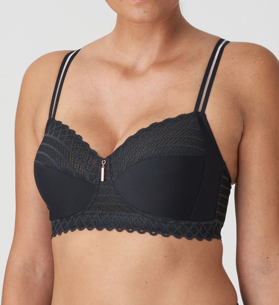 Hanro Cotton Lace Soft Cup Wireless Bra In Powder