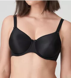 Satin Seamless Underwire Bra Black 34C