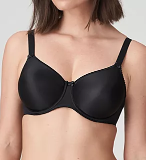 Satin Seamless Underwire Bra Black 34C