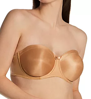 Satin Strapless Bra Cognac 34D