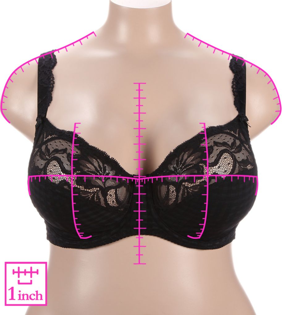Prima Donna US Size 36F or 36E Black Madison Full Cup side support