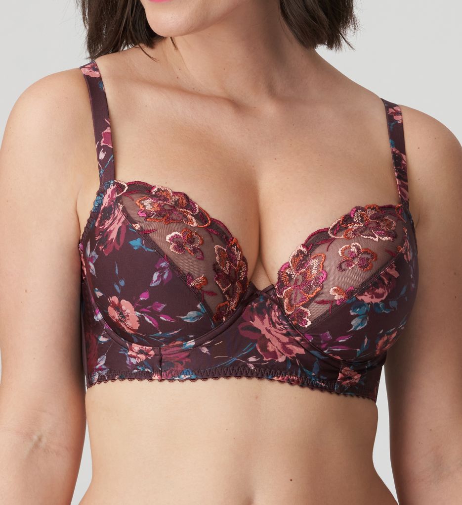 Women's Full Figure Plus Size Bra, Floral Lace Wirefree Plunge