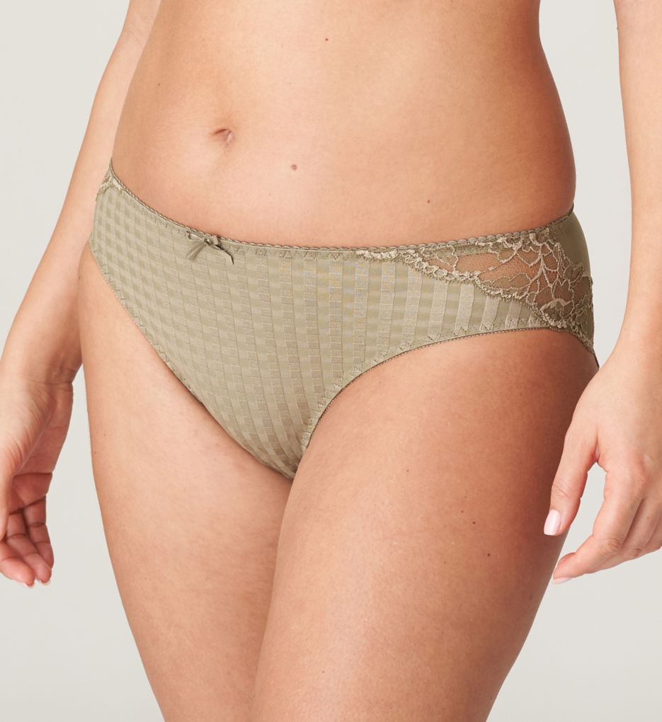 Prima Donna Women's Madison Lace Trim Rio Bikini Panty in Green | Plus Size XL | HerRoom.com