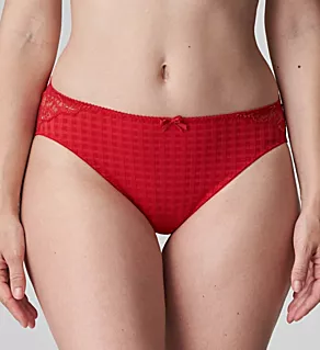 Madison Lace Trim Rio Bikini Panty Scarlet S