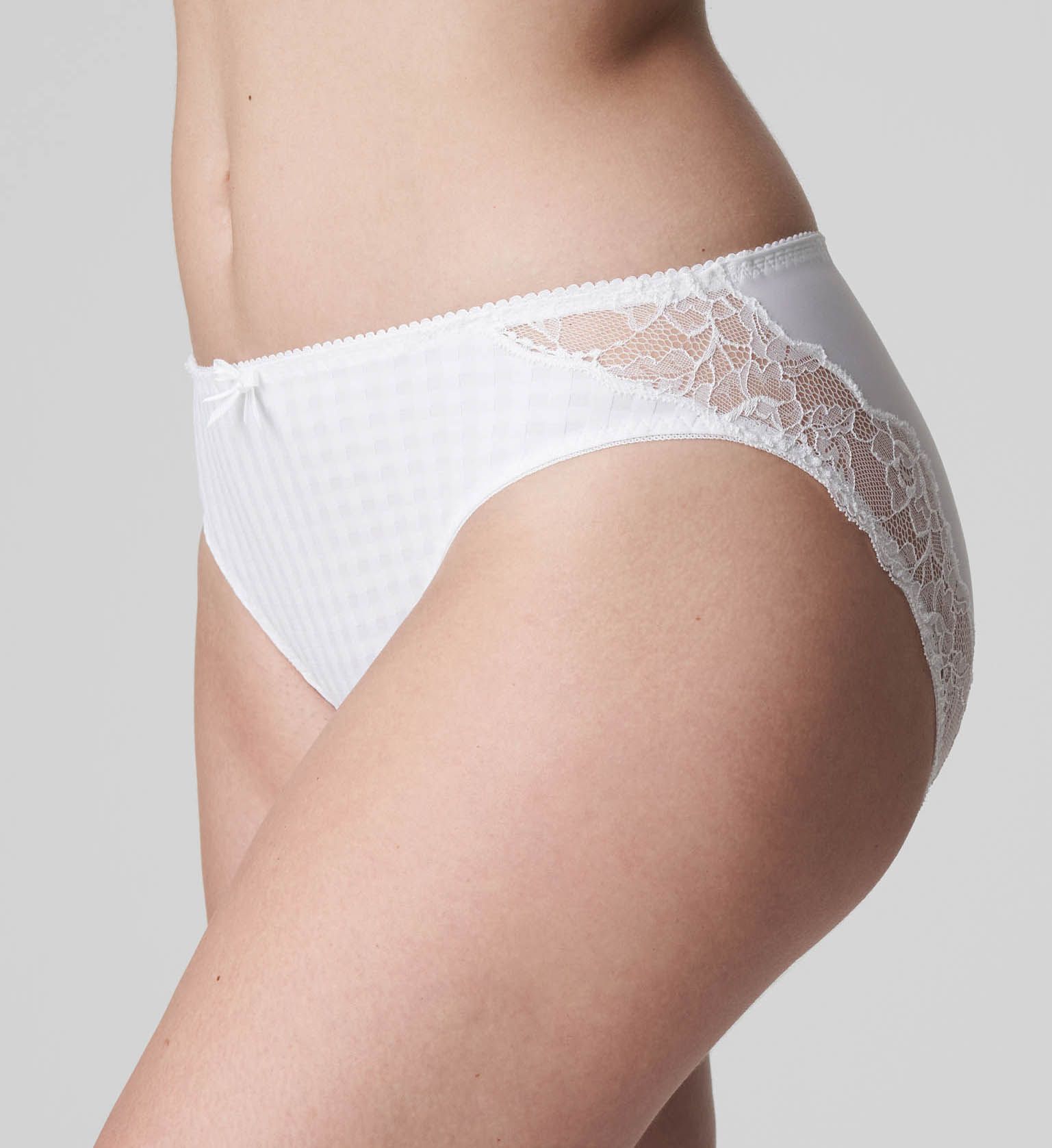Prima Donna Madison Lace Trim Rio Bikini Panty White XL  - Image 1
