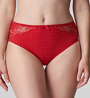 Madison Lace Trim Full Brief Panty Scarlet S