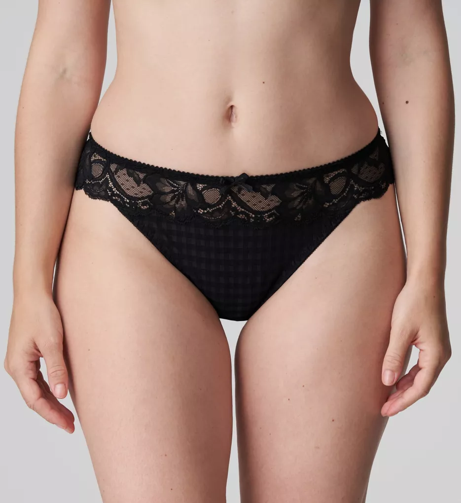 Mesh and Lace High Waist Thong