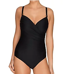 Cocktail Asymmetric Shirred Slimming 1 Pc Swimsuit