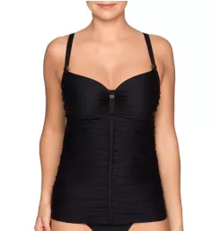 Cocktail Non Padded Tankini Swim Top Black 36C