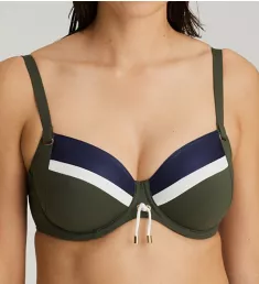 Ocean Drive Full Cup Underwire Bikini Swim Top Dark Olive 32I